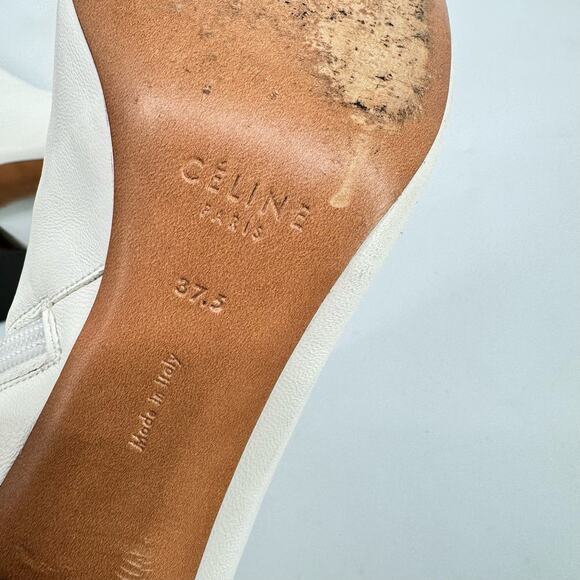 Celine Elliptic Nappa Lambskin Leather Optic White Ankle Boots Phoebe Philo - Picture 9 of 14